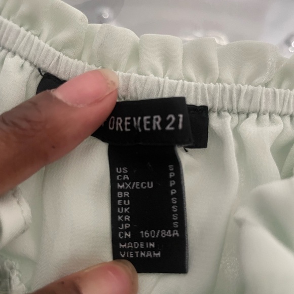 Forever 21 Blue Smocked Ruched Bodysuit - Picture 2 of 3